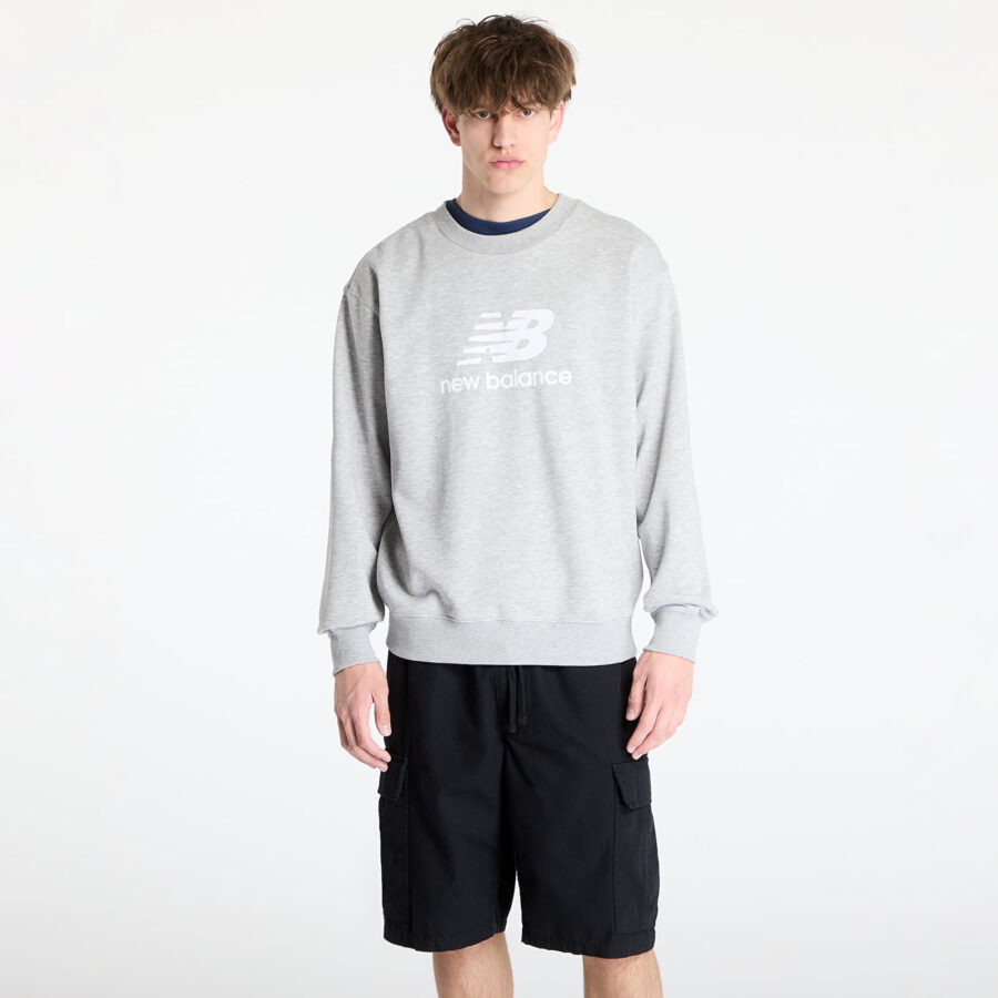 Pulóver New Balance Stacked Logo French Hoodie Grey M-alacsony-ár