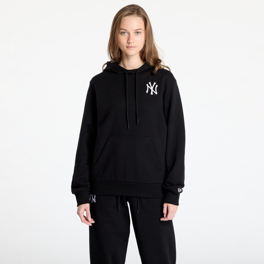 Pulóver New Era MLB Le Hoodie New York Yankees Black/ White S-alacsony-ár