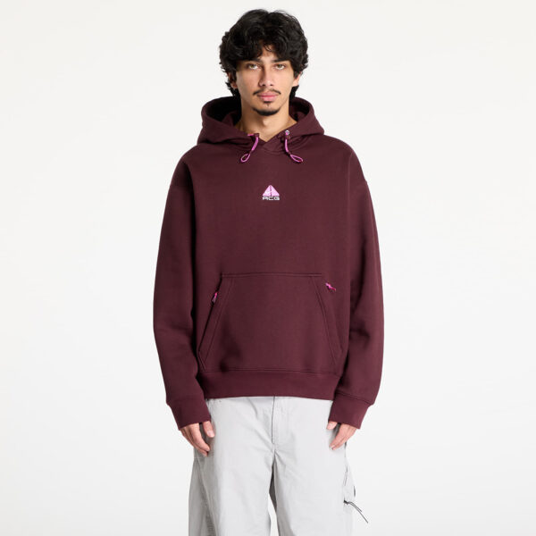 Pulóver Nike ACG Therma-FIT Fleece Pullover Hoodie UNISEX Burgundy Crush/ Summit White XS-alacsony-ár