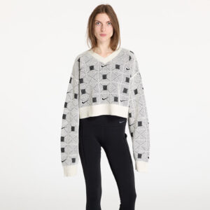 Pulóver Nike Naomi Osaka Women's Engineered Knit Sweater Pale Ivory/ Black/ Light Orewood Brown S-alacsony-ár