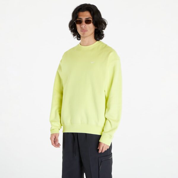 Pulóver Nike Solo Swoosh Fleece Fabric Sweatshirt Bright Green/ White S-alacsony-ár