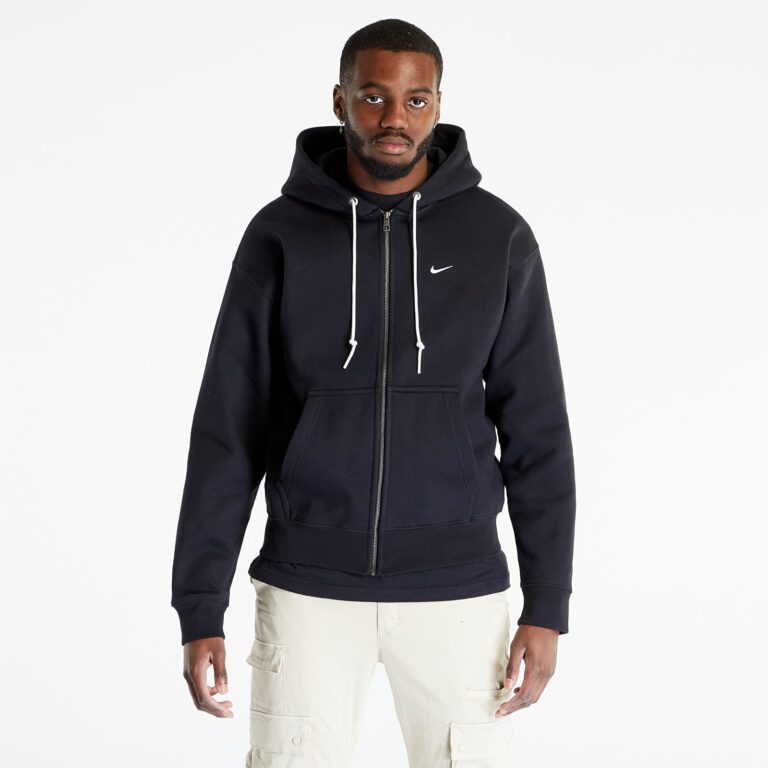 Pulóver Nike Solo Swoosh Full-Zip Hoodie UNISEX Black/ White XXL-alacsony-ár