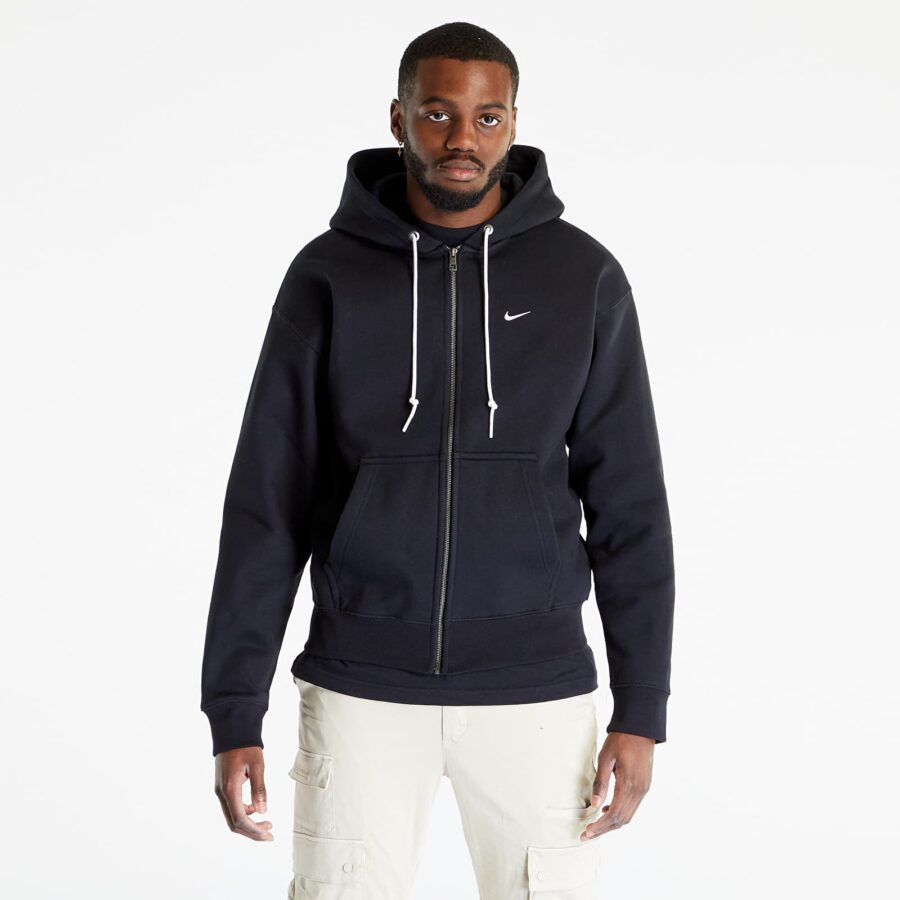 Pulóver Nike Solo Swoosh Full-Zip Hoodie UNISEX Black/ White XXL-alacsony-ár