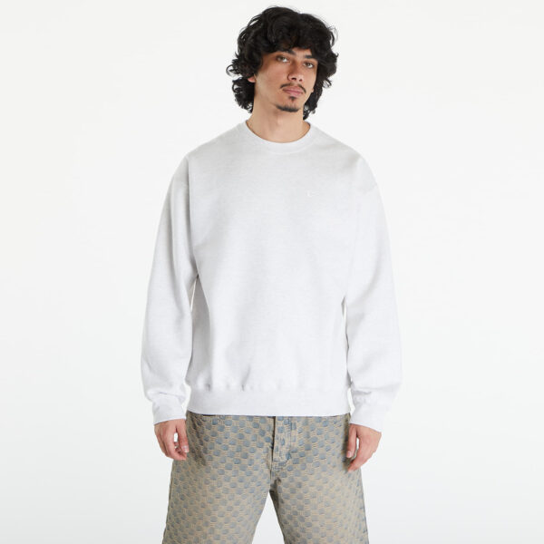 Pulóver Nike Solo Swoosh Men's Fleece Crew Birch Heather/ White XS-alacsony-ár