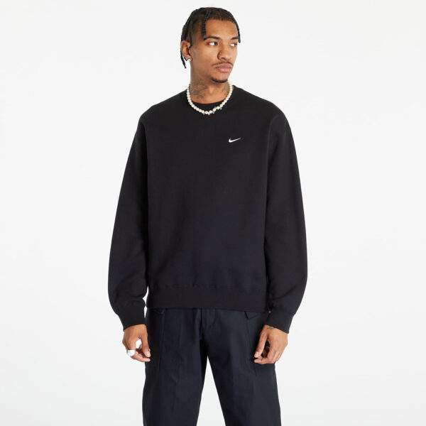 Pulóver Nike Solo Swoosh Men's Fleece Crew Black/ White XS-alacsony-ár