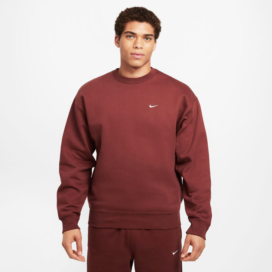 Pulóver Nike Solo Swoosh Men's Fleece Crew Dark Pony/ White XS-alacsony-ár