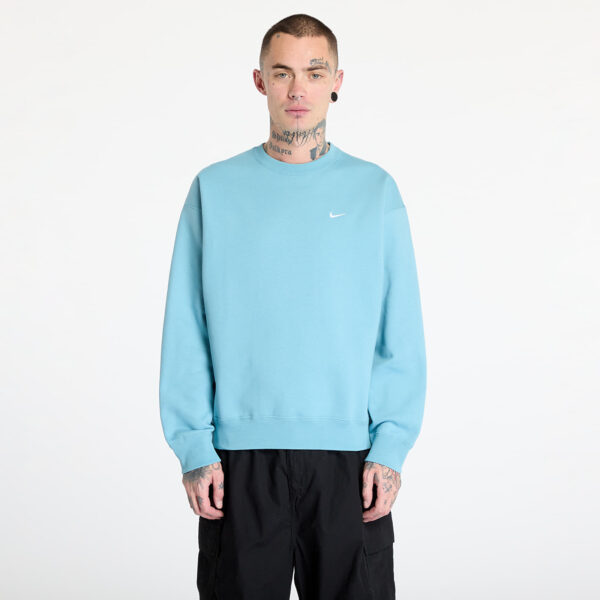 Pulóver Nike Solo Swoosh Men's Fleece Crew Denim Turquoise/ White S-alacsony-ár