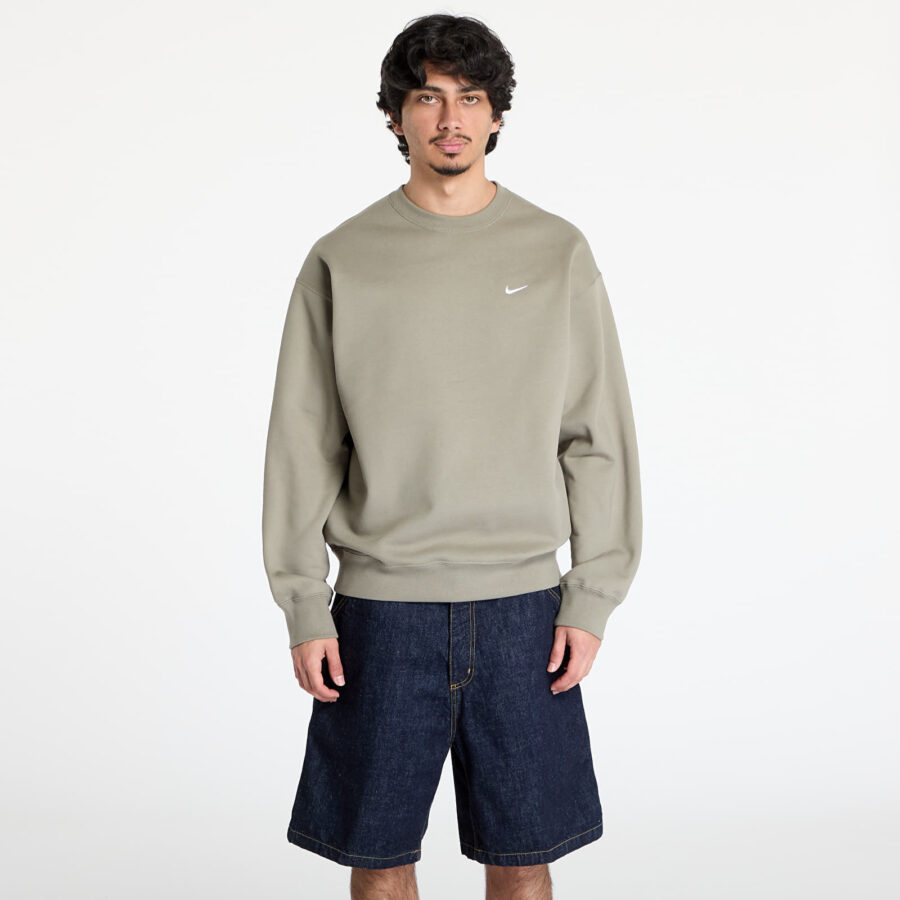 Pulóver Nike Solo Swoosh Men's Fleece Crew Light Army/ White M-alacsony-ár