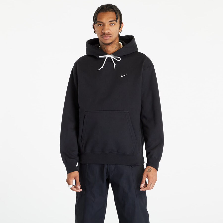 Pulóver Nike Solo Swoosh Men's Fleece Pullover Hoodie Black/ White XS-alacsony-ár