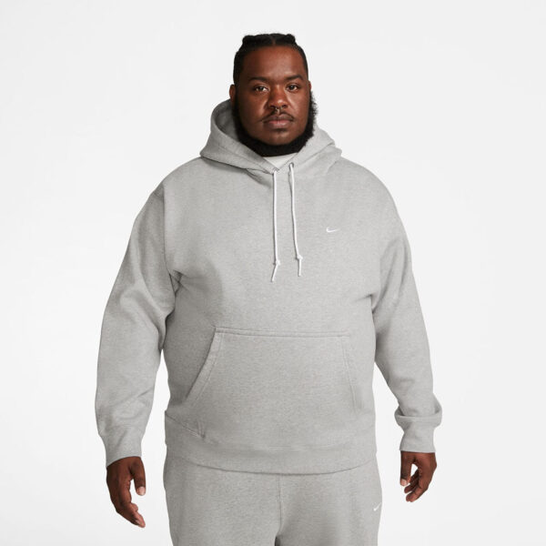 Pulóver Nike Solo Swoosh Men's Fleece Pullover Hoodie Dk Grey Heather/ White XS-alacsony-ár