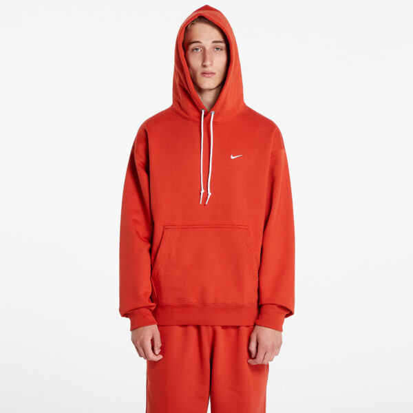 Pulóver Nike Solo Swoosh Men's Fleece Pullover Hoodie Dragon Red/ White XS-alacsony-ár