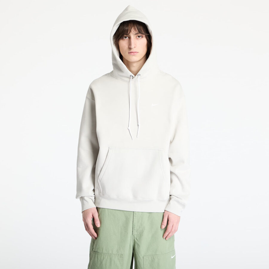 Pulóver Nike Solo Swoosh Men's Fleece Pullover Hoodie Light Bone/ White XS-alacsony-ár