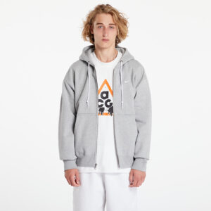 Pulóver Nike Solo Swoosh Men's Full-Zip Hoodie Dark Grey Heather/ White L-alacsony-ár