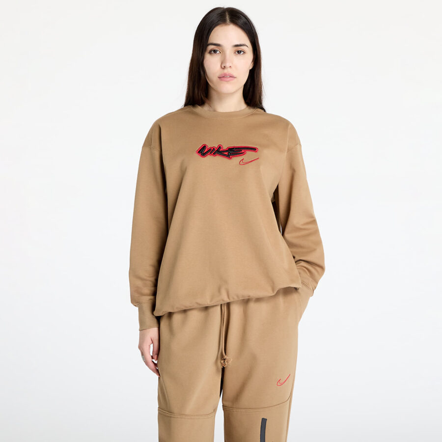 Pulóver Nike Sportswear Breaking Women's Loose French Terry Top Driftwood XS-alacsony-ár