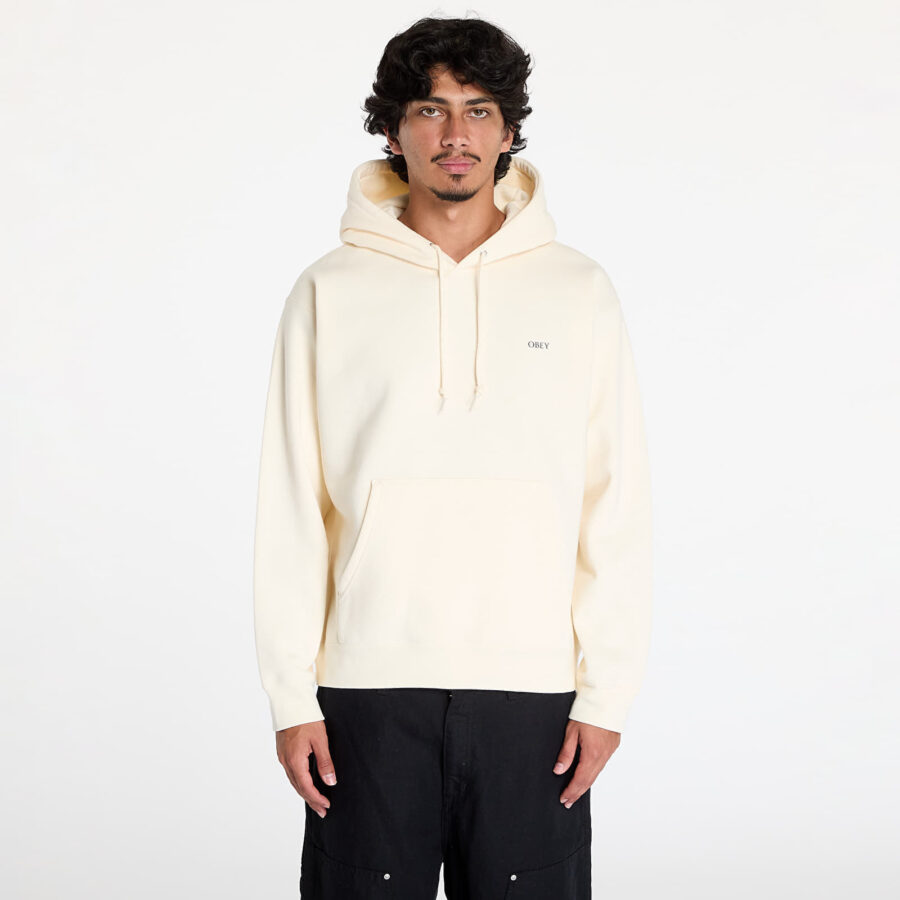 Pulóver OBEY Geometric Power Canvas Hoodie Unbleached XL-alacsony-ár