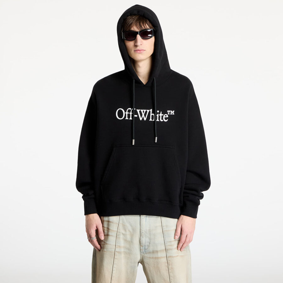 Pulóver Off-White Big Bookish Skate Hoodie Black/ White S-alacsony-ár