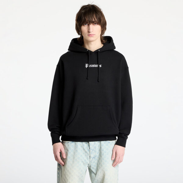 Pulóver PLEASURES Burn Again Hoodie Black S-alacsony-ár