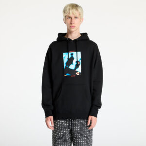Pulóver PLEASURES Darklands Hoodie Black L-alacsony-ár