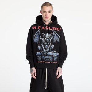 Pulóver PLEASURES Gargoyle Hoodie Black S-alacsony-ár