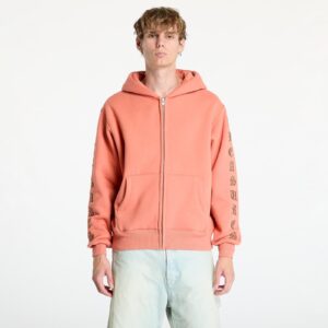 Pulóver PLEASURES Oe Zip Up Hoodie Rust L-alacsony-ár