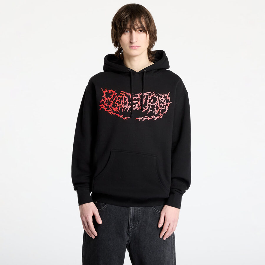 Pulóver PLEASURES Off Road Hoodie Black S-alacsony-ár
