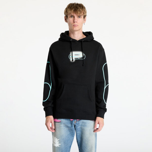 Pulóver PLEASURES Pixel P Hoodie Black S-alacsony-ár