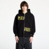 Pulóver PLEASURES Split Zip Hoodie Black S-alacsony-ár