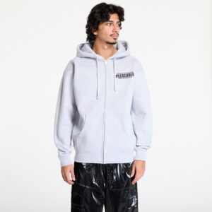 Pulóver PLEASURES Staff Zip Hoodie Heather Grey S-alacsony-ár