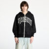 Pulóver PLEASURES Twitch Knitted Zip Hoodie Black S-alacsony-ár