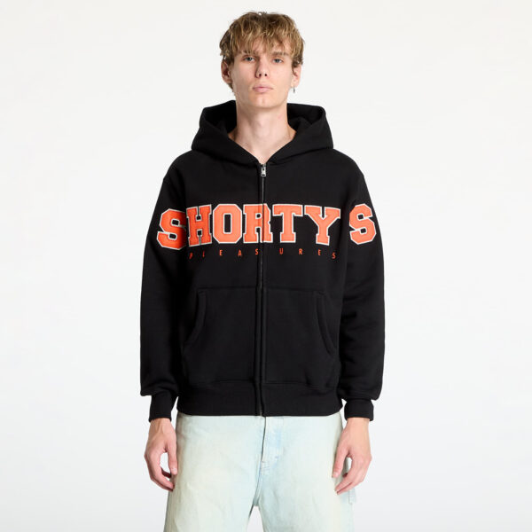 Pulóver PLEASURES Wave Zip Hoodie Black S-alacsony-ár
