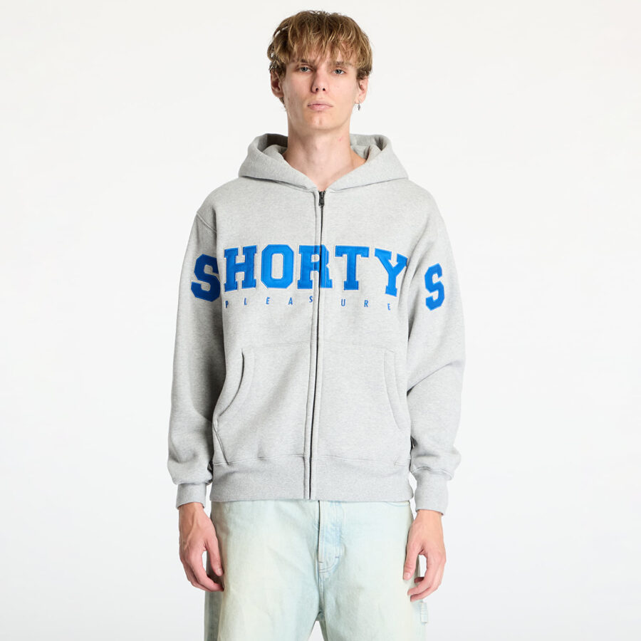 Pulóver PLEASURES Wave Zip Hoodie Heather Grey L-alacsony-ár