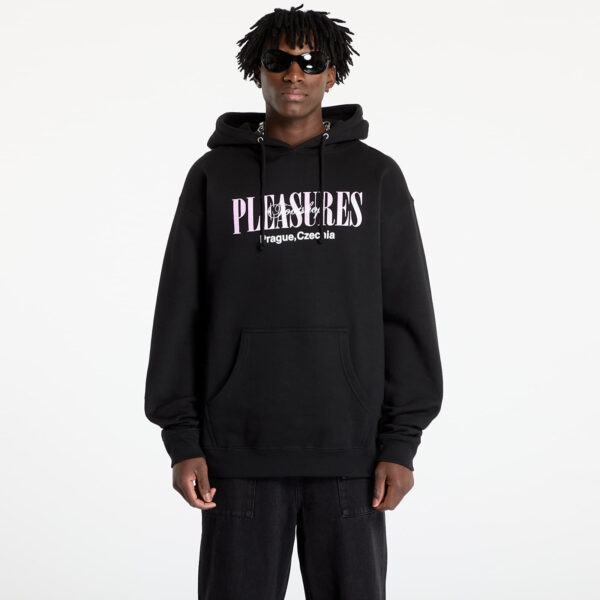 Pulóver PLEASURES x FTSHP Angel Hoodie UNISEX Black S-alacsony-ár
