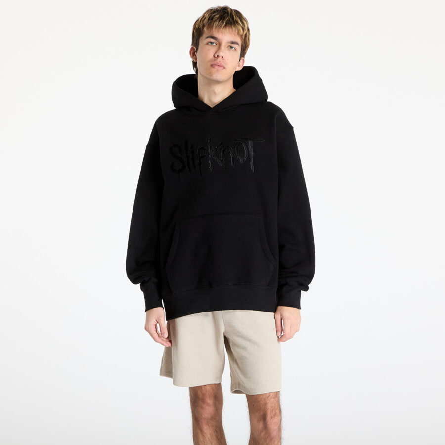 Pulóver PLEASURES x Slipknot Debut Hoodie Black S-alacsony-ár