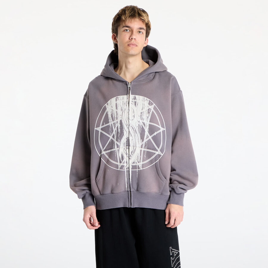 Pulóver PLEASURES x Slipknot Nonagram Zip Hoodie Smoke M-alacsony-ár