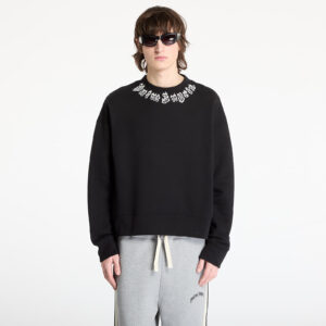 Pulóver Palm Angels Neck Logo Crew Sweatshirt Black/ Off White S-alacsony-ár