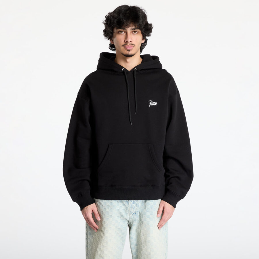 Pulóver Patta Bark Boxy Hooded Sweater UNISEX Black S-alacsony-ár