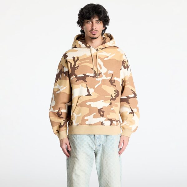 Pulóver Patta Bark Woodland Camo Boxy Hooded Sweater UNISEX Sand Dollar XS-alacsony-ár