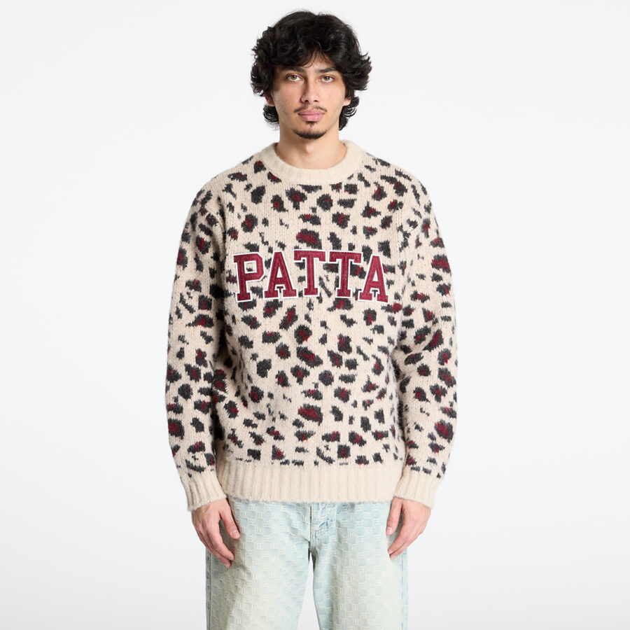 Pulóver Patta Leopard Brushed Knitted Sweater UNISEX Multi XS-alacsony-ár