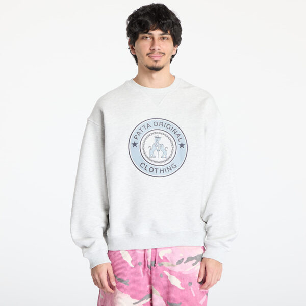 Pulóver Patta Marina Crewneck Sweater UNISEX Light Grey Melange M-alacsony-ár
