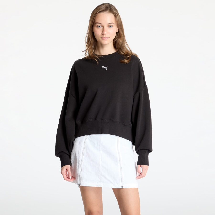 Pulóver Puma Wardrobe Essentials Over-Oversized Crew PUMA Black XXS-alacsony-ár