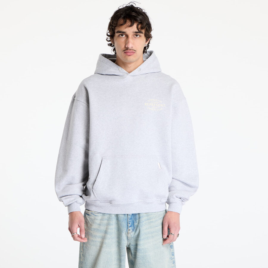 Pulóver REPRESENT Represent Owners Club Stamp Hoodie Ash Grey S-alacsony-ár