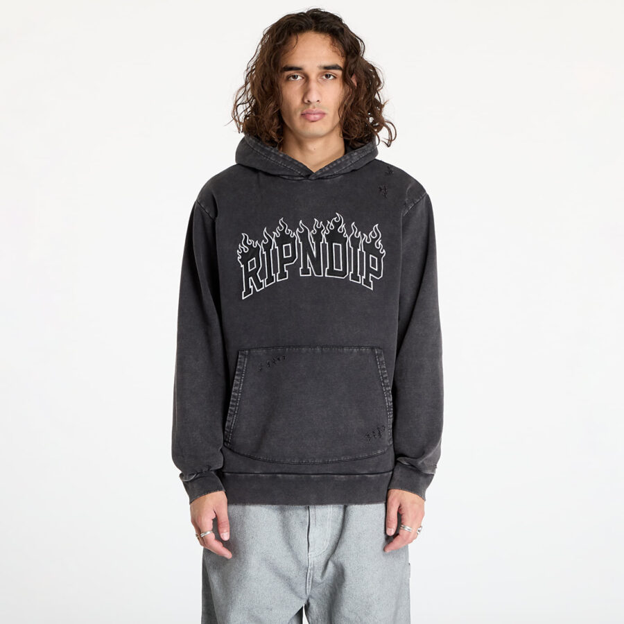 Pulóver RIPNDIP Fire Spirit Hoodie Black M-alacsony-ár