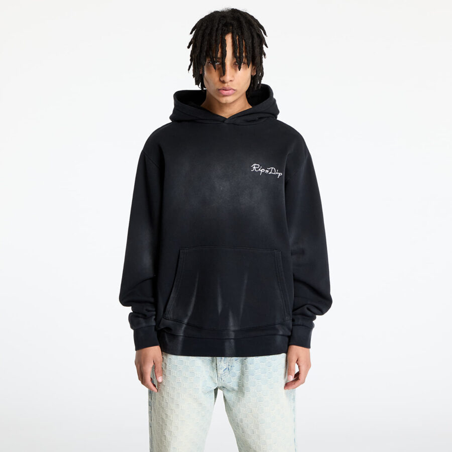 Pulóver RIPNDIP Ripnlit Hoodie Black Vintage Wash XXL-alacsony-ár