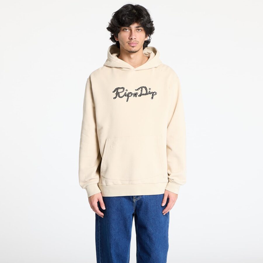 Pulóver RIPNDIP Script Hoodie Khaki S-alacsony-ár