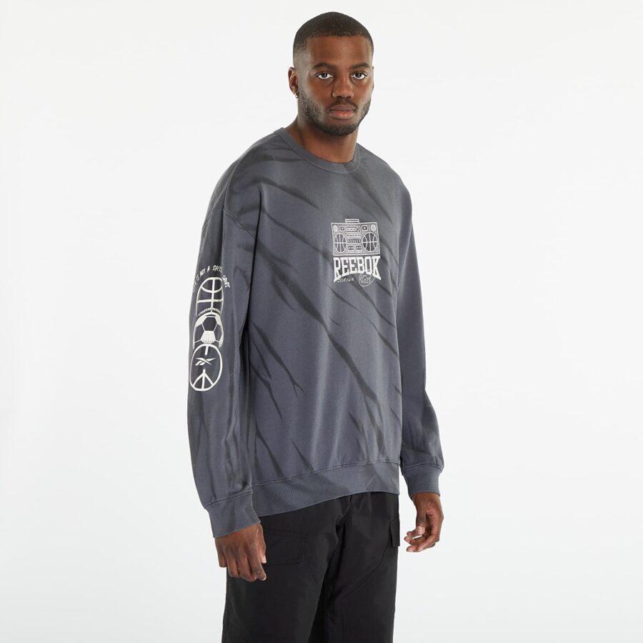Pulóver Reebok Classics Block Party Crew Sweatshirt Pure Grey L-alacsony-ár