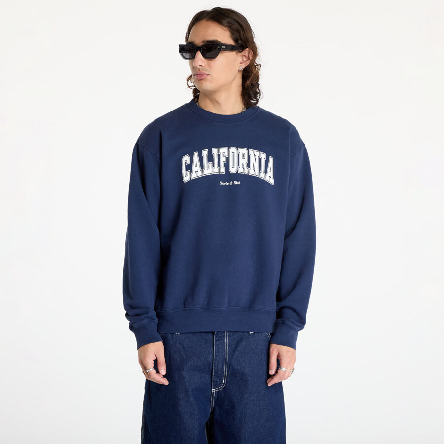 Pulóver Sporty & Rich California Crewneck UNISEX Navy/ White XS-alacsony-ár