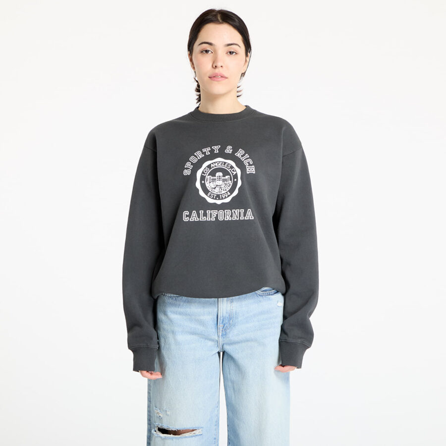 Pulóver Sporty & Rich California Emblem Crewneck Faded Black XS-alacsony-ár