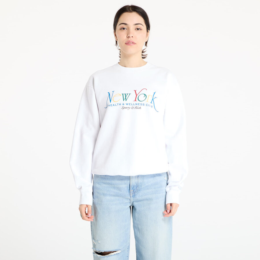 Pulóver Sporty & Rich NY 94 Crewneck White/ Ruby/ Alpine/ Paris Blue XS-alacsony-ár