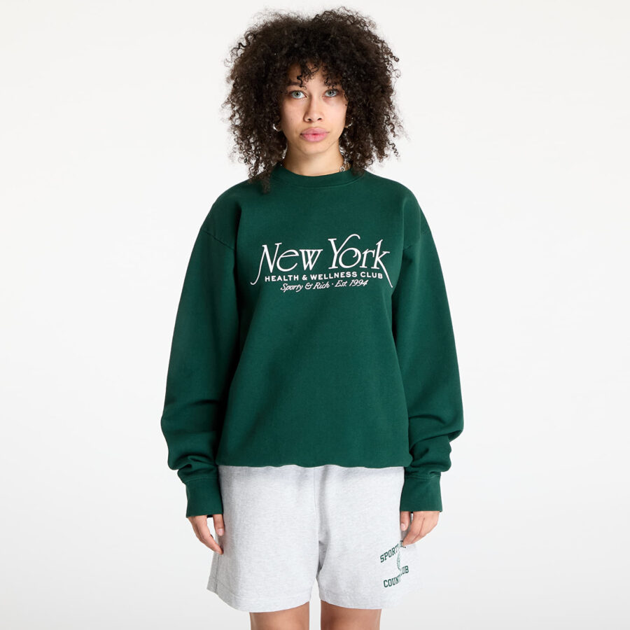 Pulóver Sporty & Rich NY94 Crewneck Forest XS-alacsony-ár