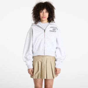 Pulóver Sporty & Rich Varsity Crest Cropped Zip Hoodie Heather Gray L-alacsony-ár